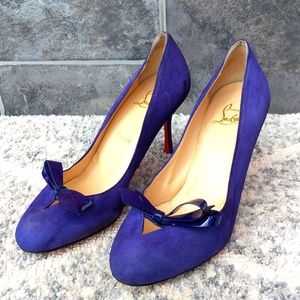 CHRISTIAN LOUBOUTIN PARIS SUEDE WOMEN'S HEEL SHOES